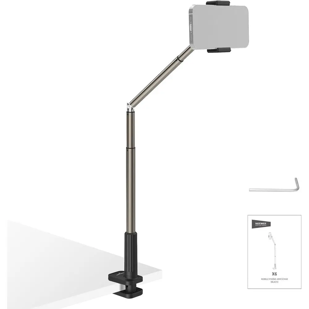 

360° Adjustable Stand/Desk & Bed Mount for iPad, Compatible with Android Tablets and Ideal for Video Recording and Filming