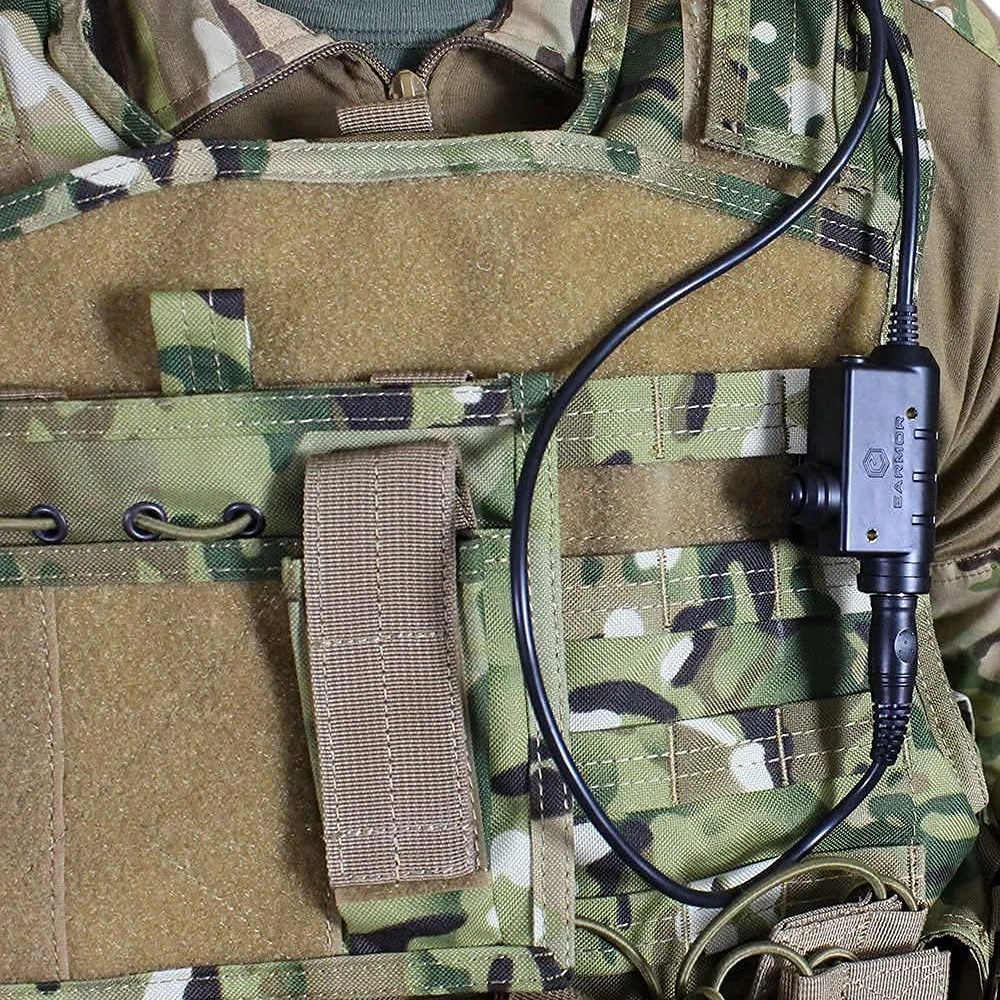 Imagem -06 - Adaptador Earmor-m51 Ptt para Baofeng Auricular Tático Acessório Airsoft Plugue Original