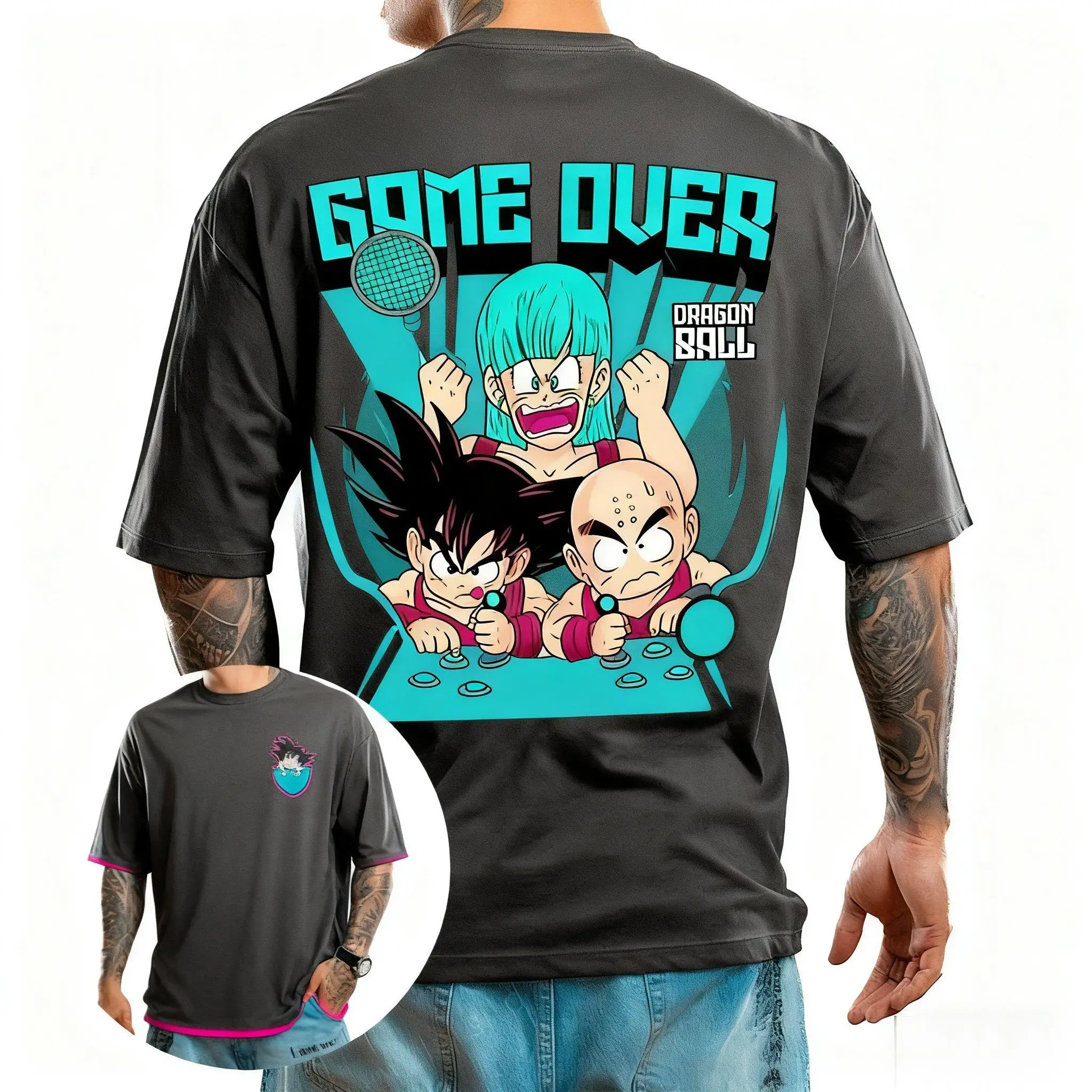 Dragon Ball T-shirt da uomo Anime Graphic Tee Goku Bulma Streetwear Trendy Summer Casual Allentato Manica corta Vintage Cartone animato giapponese