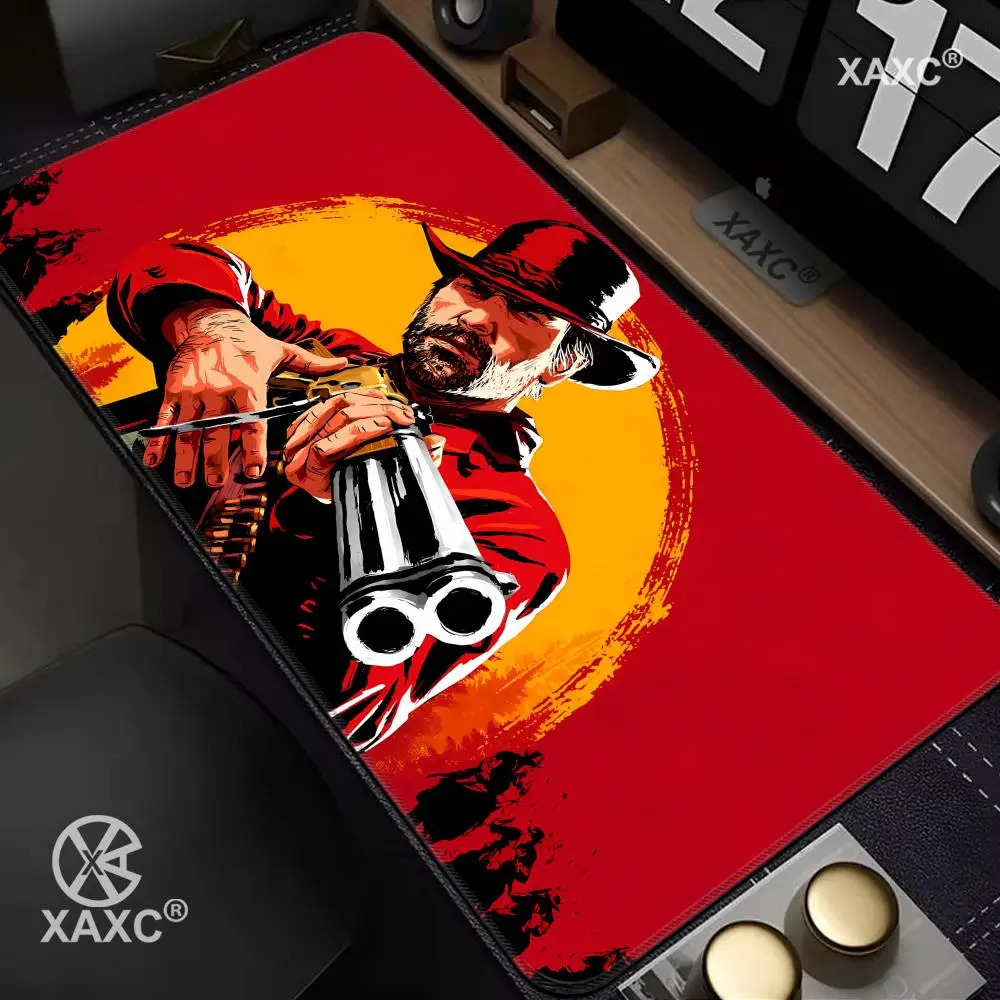 R-Red Dead Redemption 2 Gaming Keyboard Mouse Pad Pc Gamer Girl Desk Mat Xxl Anime Cute Mausepad Computer Accessories Pad XAXC