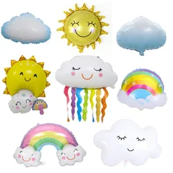 Super Cute Sun Clouds Arcobaleno Palloncini Decorazioni per feste di compleanno Giocattoli per bambini Regali Air Globos Cartoon Decorazioni per palloncini a elio di grandi dimensioni