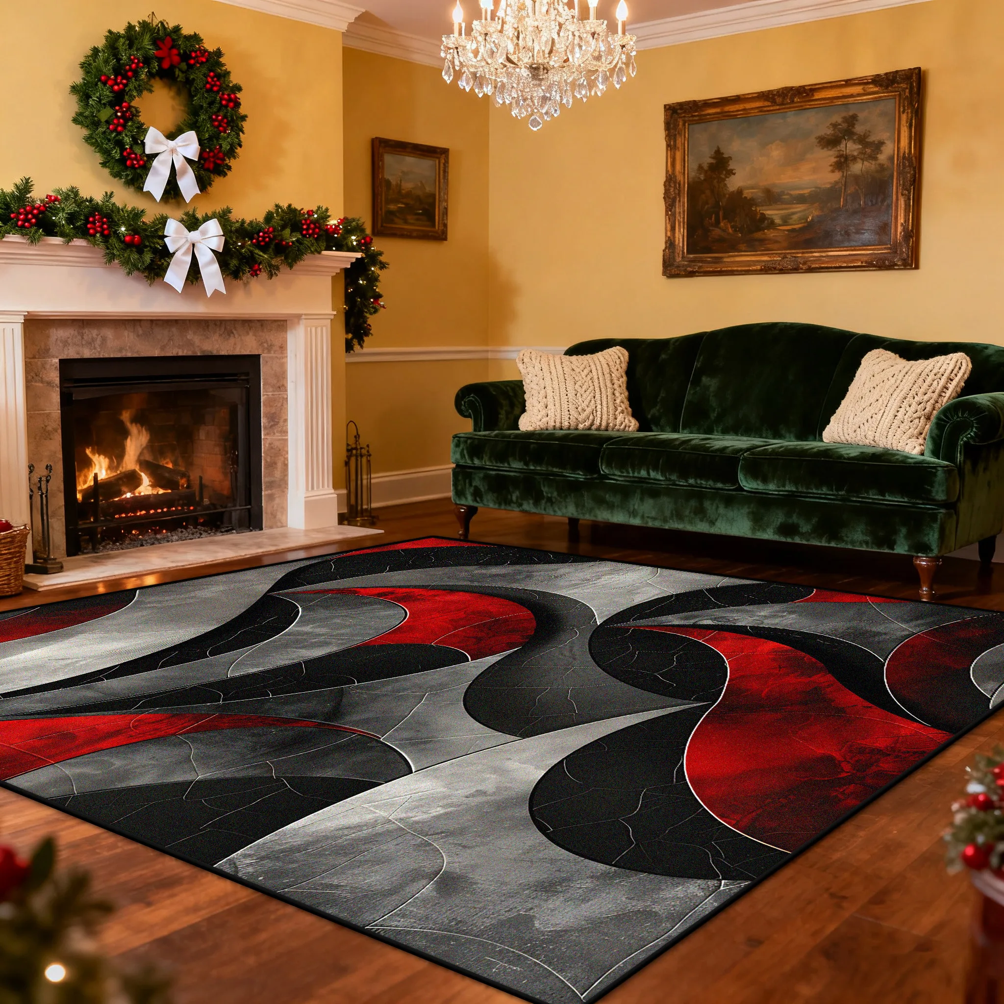 

Абстрактное искусство Стиль Гостиная Ковер Мода Поп-арт Украшение Пушистые плюшевые большие коврики Спальня Легко чистится Моющийся напольный коврик