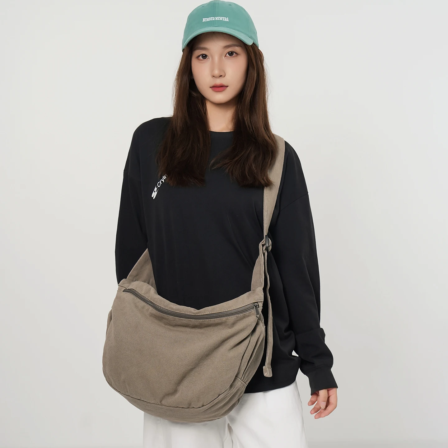 عادي قماش حقيبة نسائية 2025 جديد حقيبة ساعي Y2K الكتف حقيبة كروس حقيبة صديقة للبيئة الكورية المتسوق حقيبة يد للجنسين كيس دائم