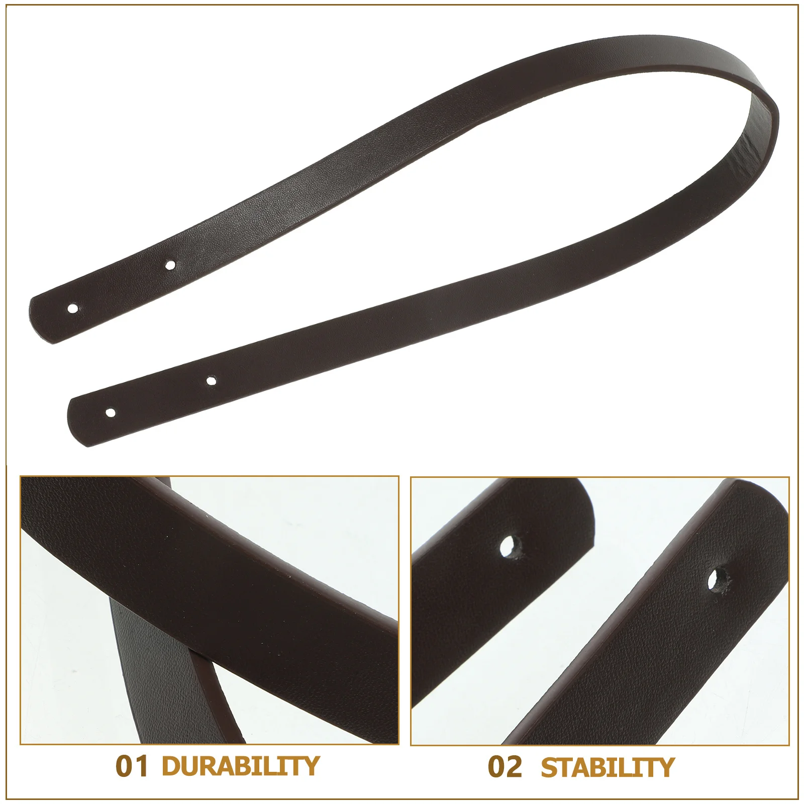 

2 pcs 60Cm Pu Handbag Strap Tote Bag Replacement Accessories Thickened Rivets Style Handle For Women Diy Upgrade Deep