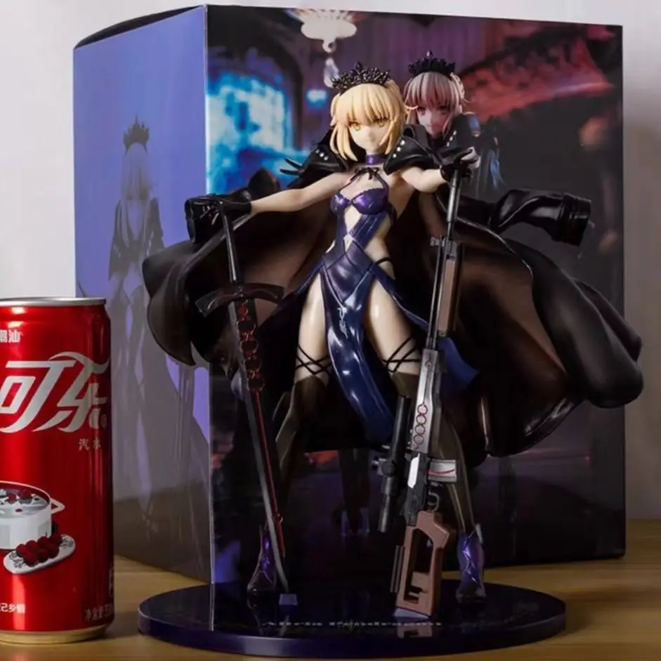 Black Saber Alter Artoria Pendragon Fate Grand Order Anime Collectible Figure With Gun Sword Desktop Decoration For Anime Fans