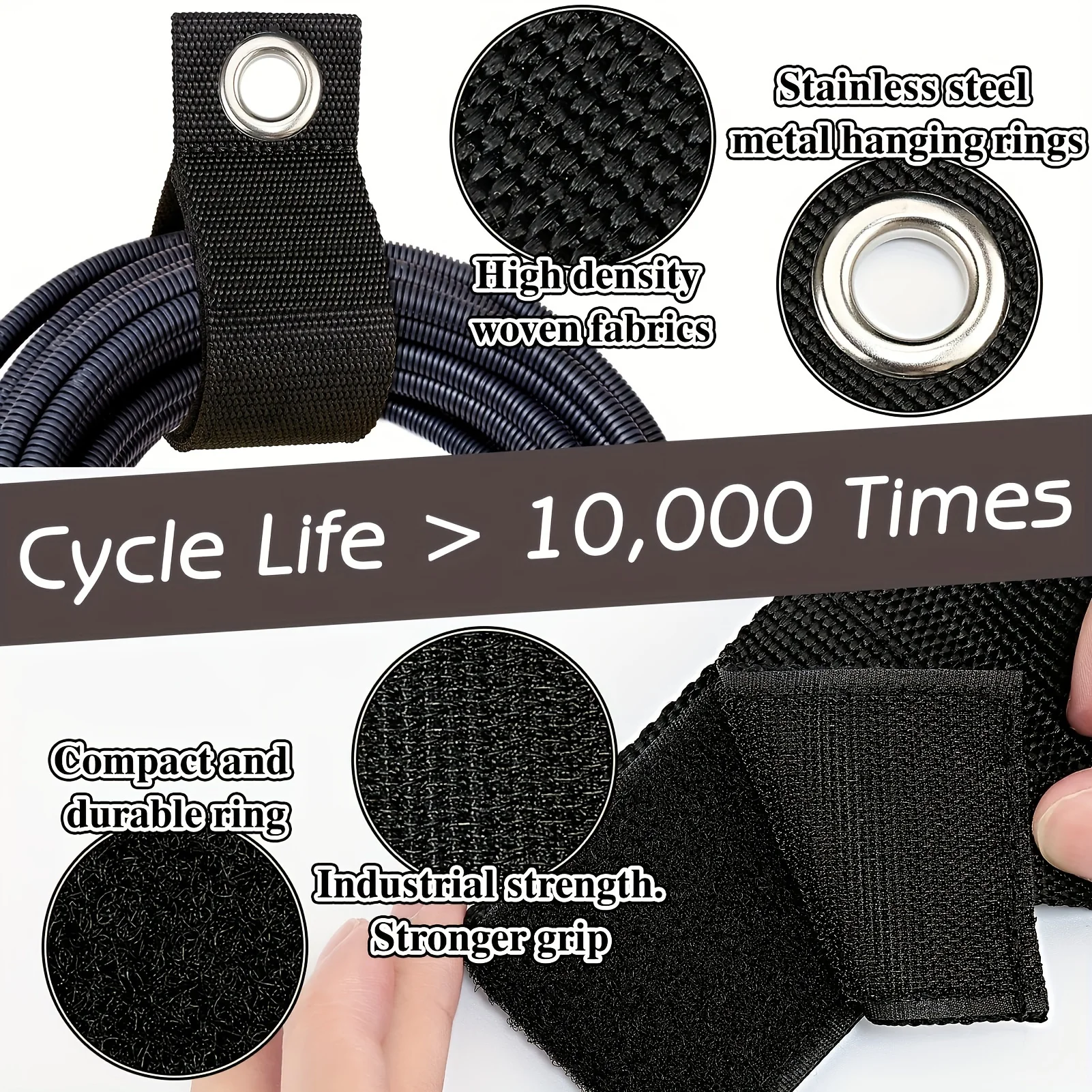 3/6/10pcs Extension Cord Organizer Hanger With Hook And Loop Cord Wrap Cable Straps For Cable,Hose,Rope For Home,RV And Garage