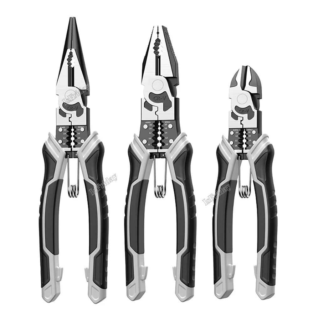 Pliers Crimping Tool Wire Cutters Multifunctional Stripper for Cutting Peeler Set Electrician Professional Needle Nose Nippers