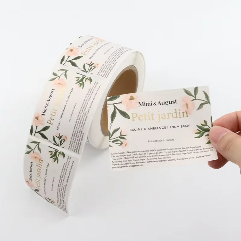 Custom Luxury Gold Foil Labels｜Waterproof Roll Stickers｜Cosmetic & Perfume Bottle Logo Sticker