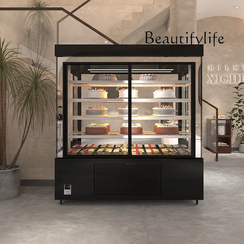 

Cake Display Cabinet Vertical Front Door Refrigerator West Point Fruit Air Cooling Right Angle Fresh-keeping Cabinet