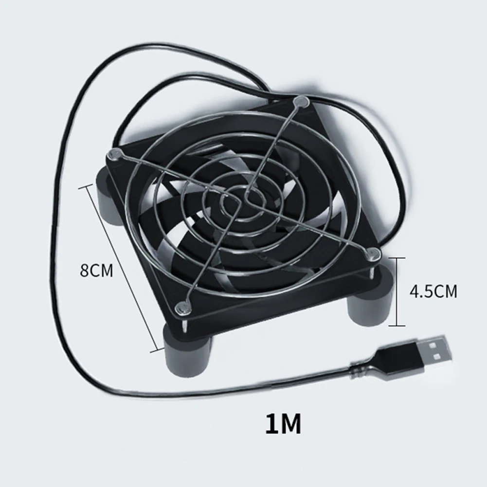 80mm DC 5V USB Router Cooling Fan DIY PC Cooler TV Box Wireless Silent Strong Wind Power Fast Cooling Noise-free