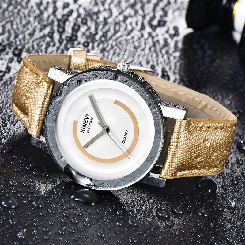 XINEW-Reloj de pulsera de cuero para Hombre, cronógrafo de cuarzo, informal, a la moda, Barato, Original