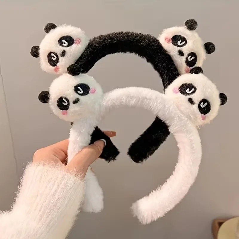 1 Süßes Panda-Plüsch-Haarband, Tier-Haarband, Geeignet für Make-up und Gesichtswäsche – Detail 2