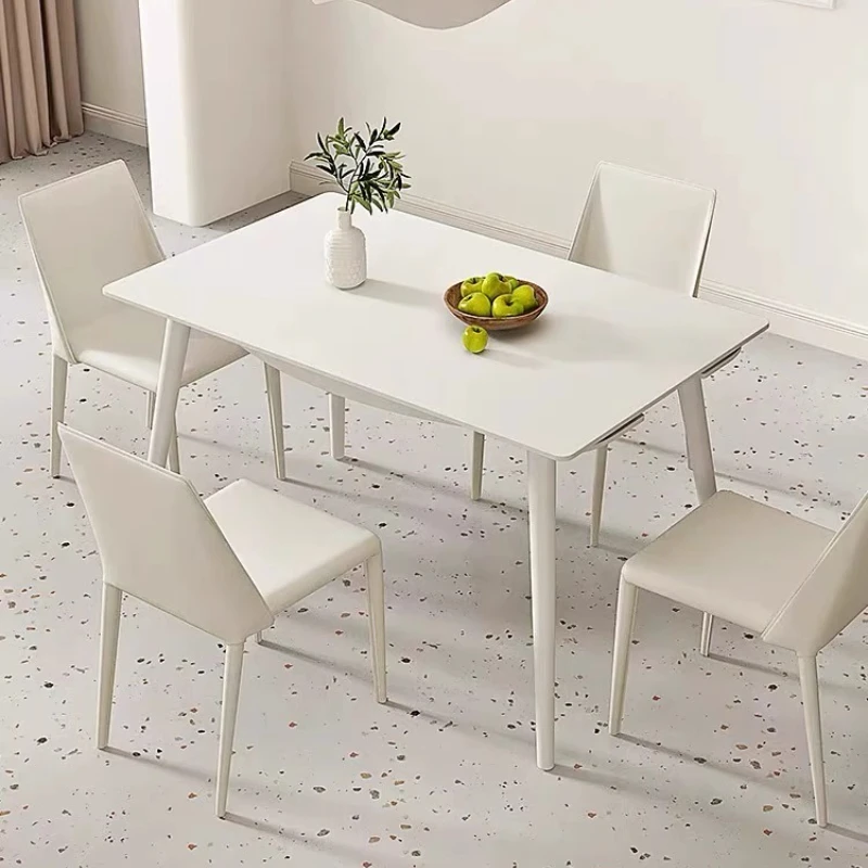 

White Folding Dining Table Chair Rectangle Modern Stand Dining Table Extendable Waterproof Set Sala Da Pranzo Kitchen Furniture