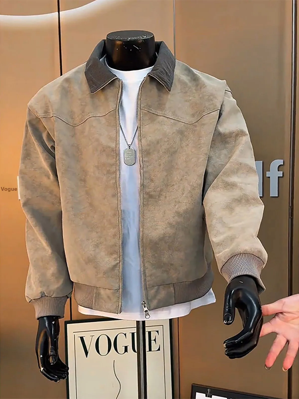 American Dyed Matte PU Leather Jacket Men's Flight Jacket Short Style Baseball Coat Autumn Vintage Turn-down Collar Workwear