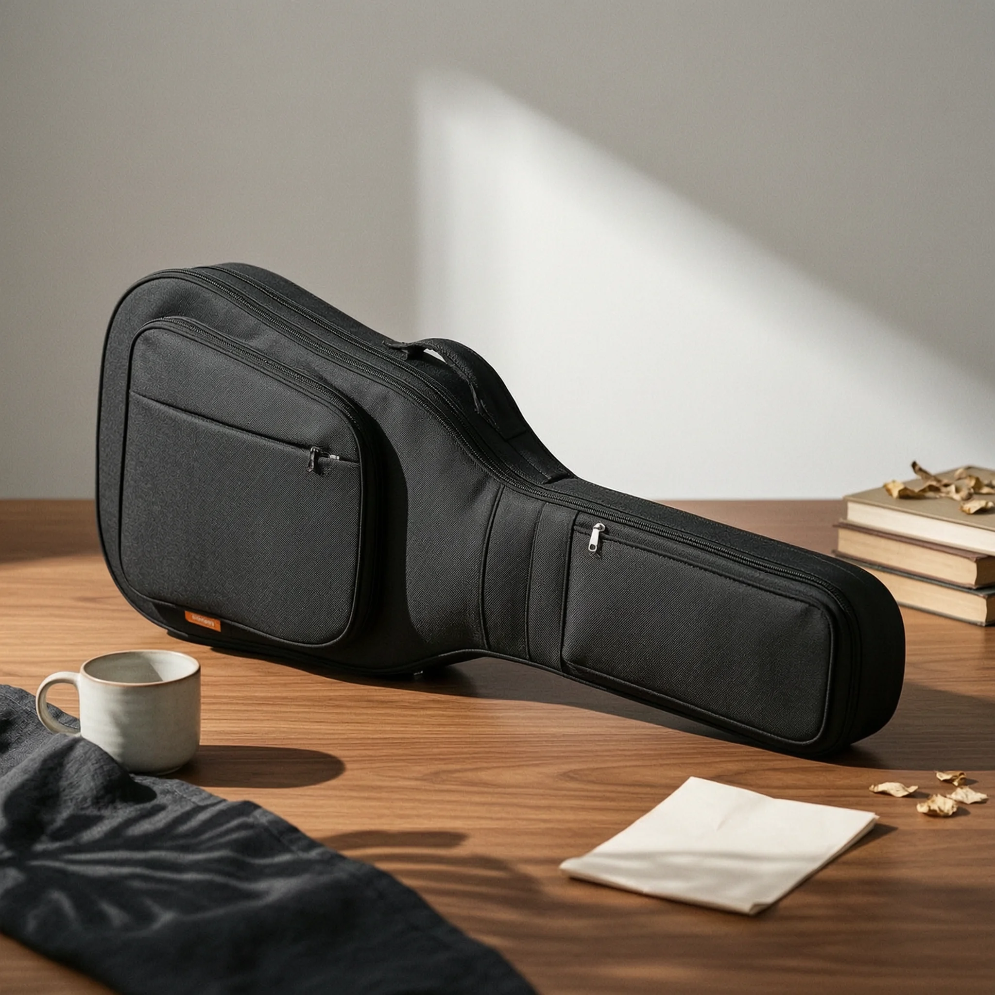 

Padded Guitar Backpack Adjustable Shoulder Straps Backpack Guitar Case Sturdy Build Non-Slip Bottom for Practice, Performance