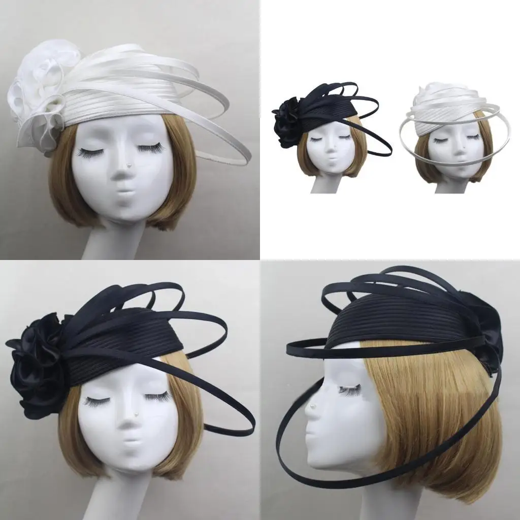 

R1WE Женская сетчатая шляпа дерби, церковная шляпа-клош, головные уборы для свадебного душа, аксессуары для вечеринок