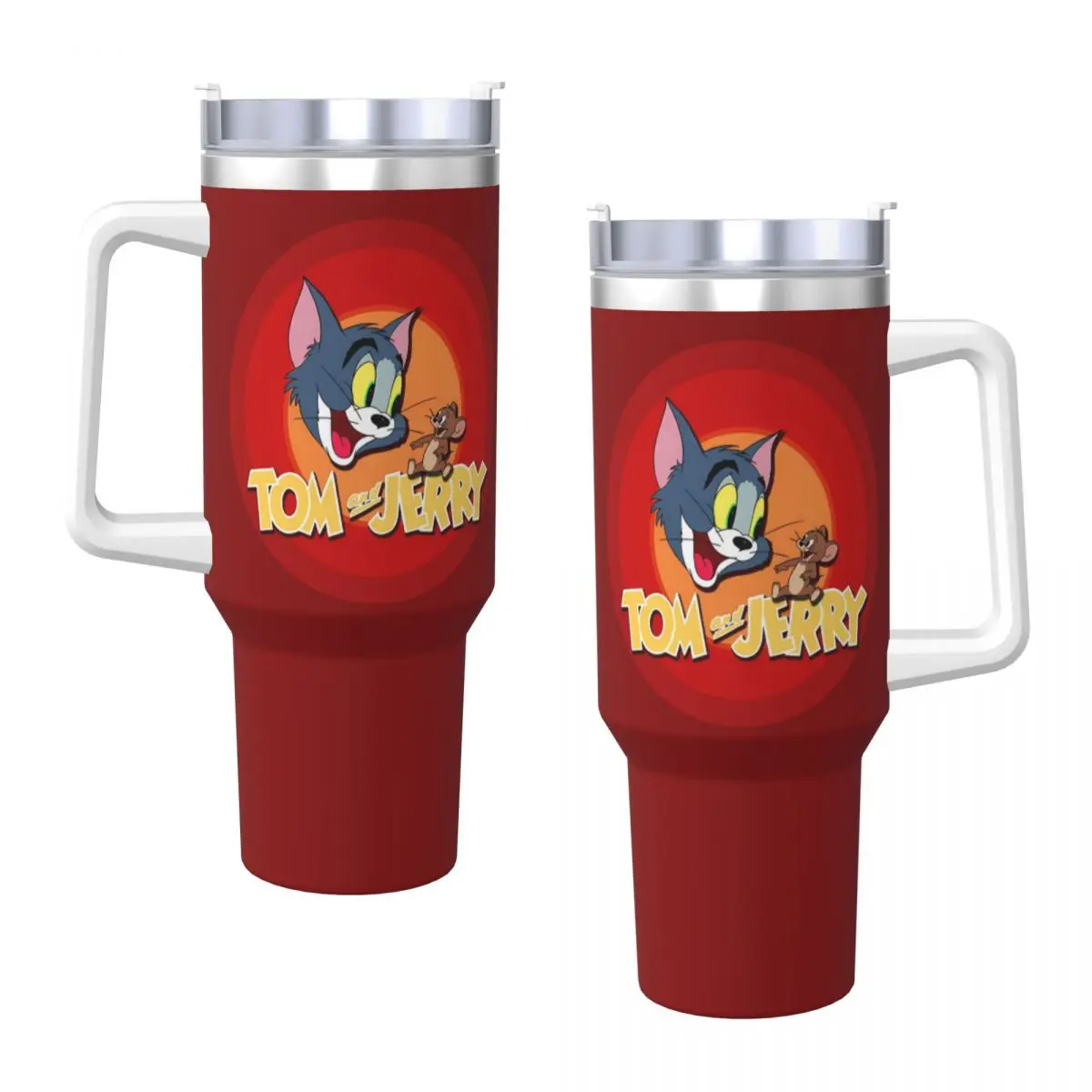 

Tom And Jerry Stainless Steel Tumbler Beach Car Mugs Large Capacity Thermal Cups Portable Cold Drink Milk Tea Water Bottle