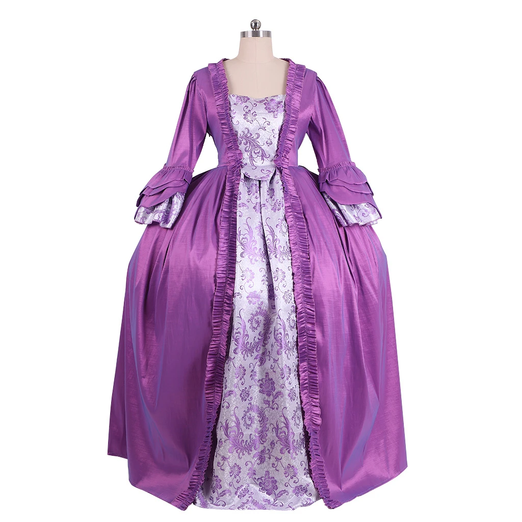 

Regency Pioneer 18th Versailles Duchess Purple Dress Medieval Reenactment Theatre Civil War Victorian Marie Rococo Ball Gown