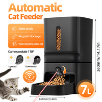 7L Large Capacity Automatic Cat Feeder With Camera Vedio WiFi Cat Food Dispenser Pet Smart Voice Auto Feeder For Cats Dogs Bowl