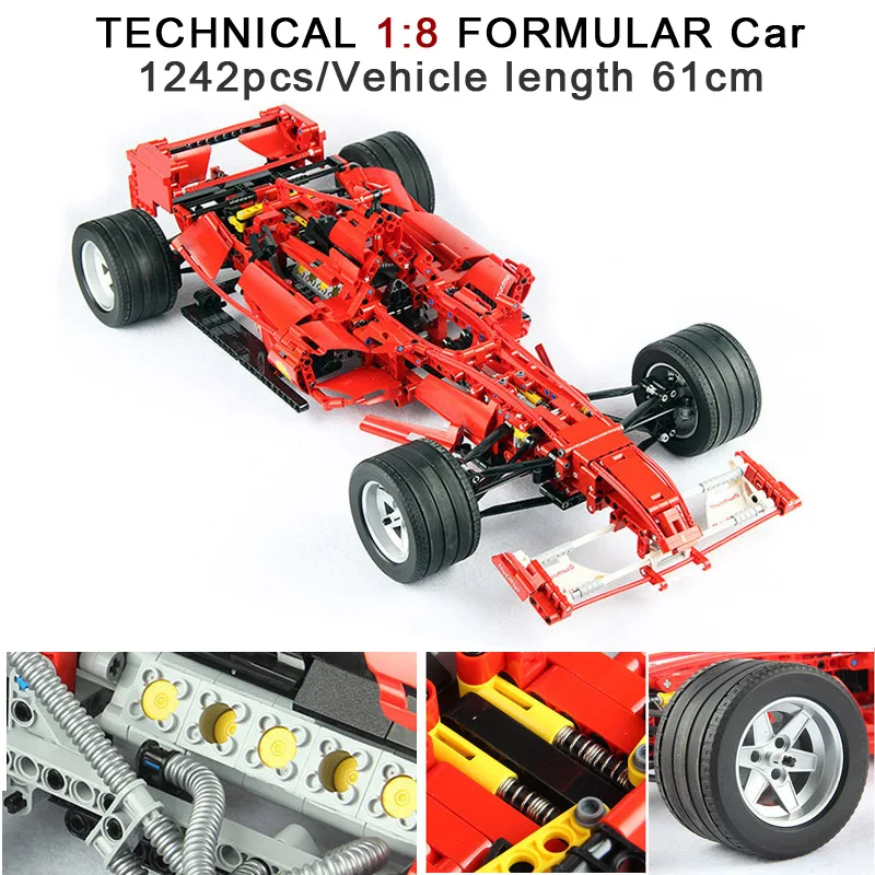 3335 Technical Formular Car  Building Blocks Racing Model Cars Vehicle Super Racers Bricks Toys For Boy 8674 Christmas Gifts