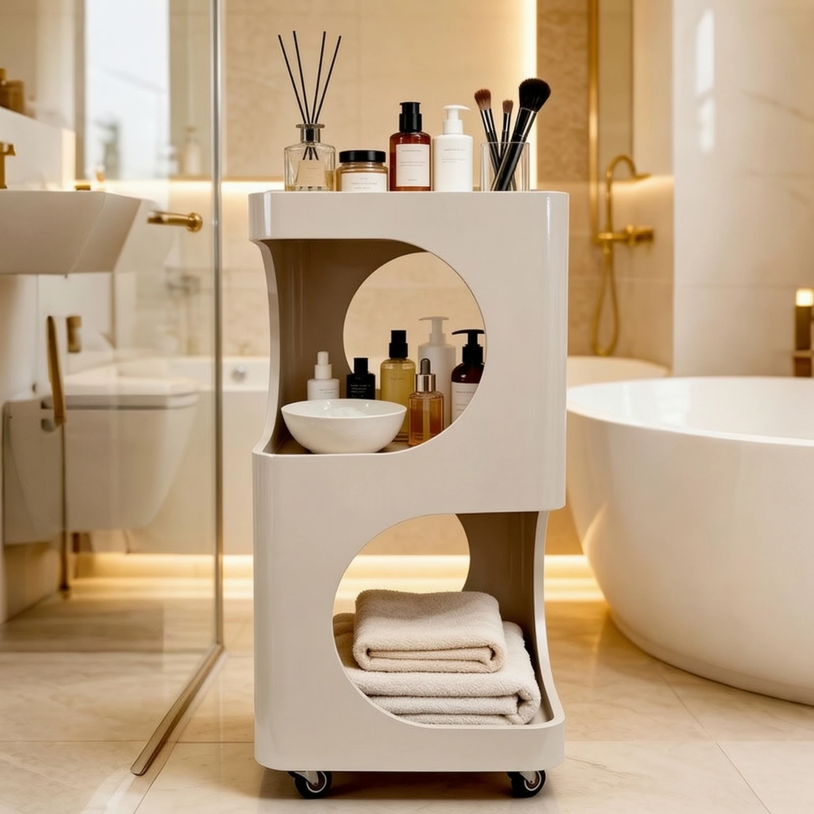 Rolling Salon Trolley Space-Saving Salon Trolley Mobile Storage Cart with Wheels Compact Mobile Storage Organizer Versatile
