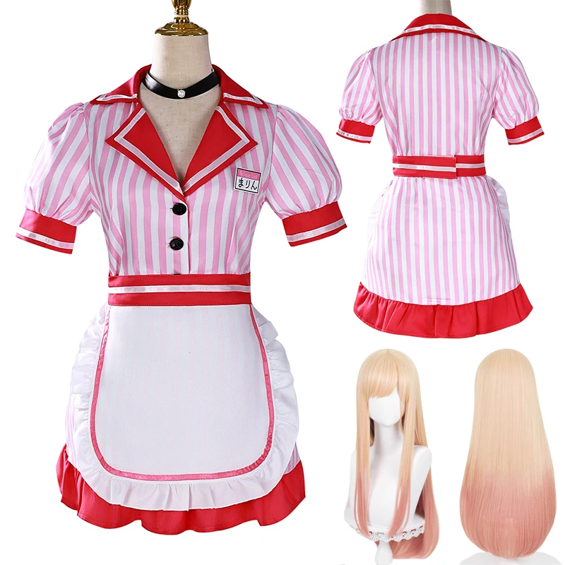 

Marin Kitagawa Cosplay My Dress Up Darling Cosplay Costume Wig Maid Dress Women Halloween Party Comic-con Role Playing Outfit