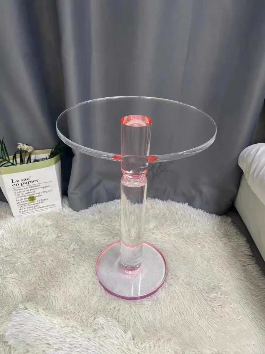 Coffee Table Acrylic Edge Table Small Round Table Nordic Sofa Corner Table Furniture Transparent Gradient Crystal Coffee Table