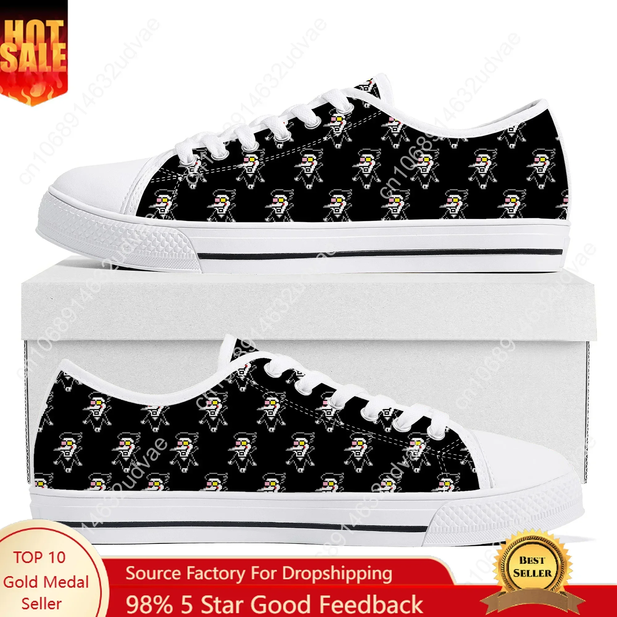 Deltarune Spamton Undertale Low Top Sneakers Mens Womens Teenager Canvas Sneaker 3D Print Casual Couple Shoes Personalized Shoe