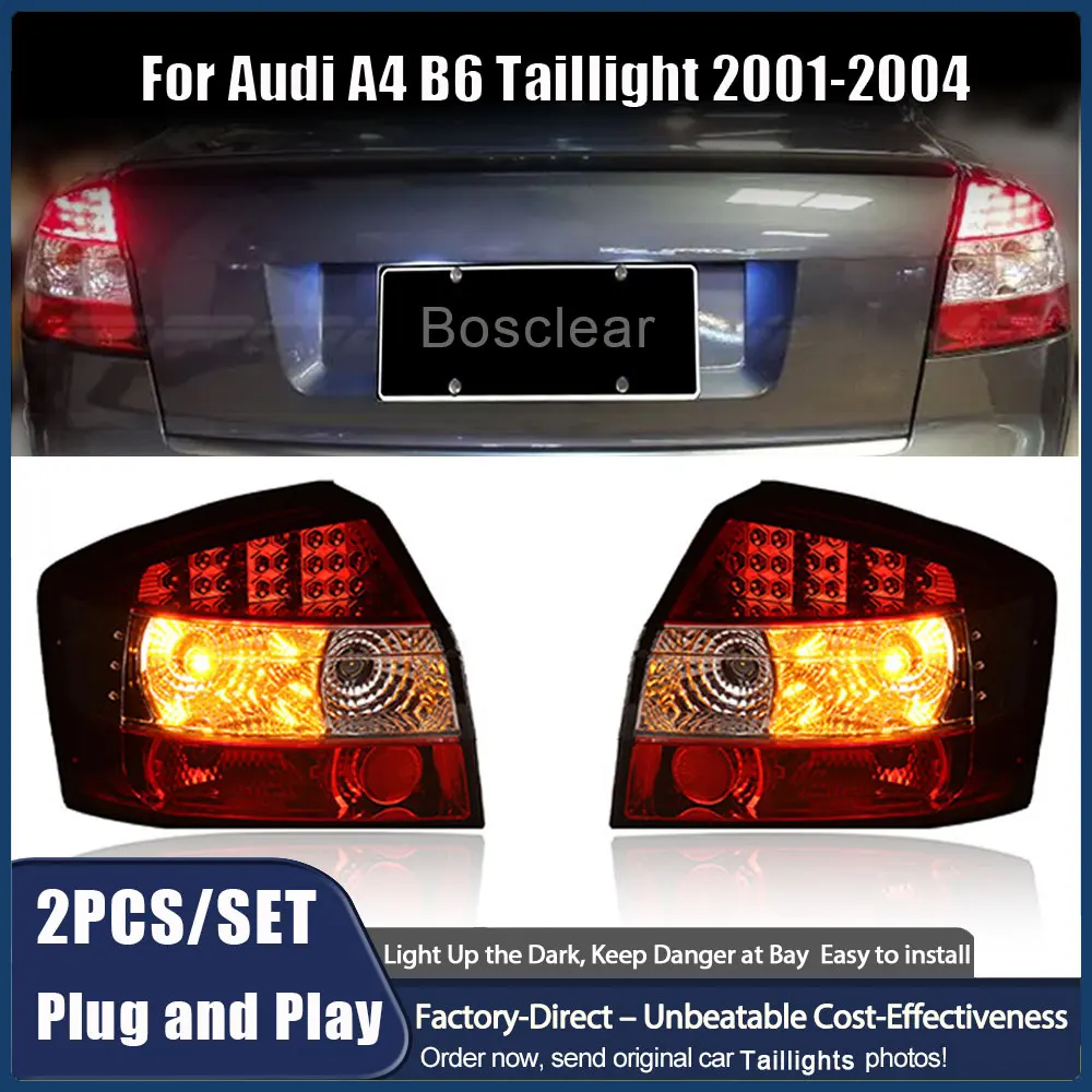 

Taillamp Assembly LED Tail Lights Brake Light Red Background Turn Signal Daytime Running Lamp for Audi A4 B6 2001 2002 2003 2004