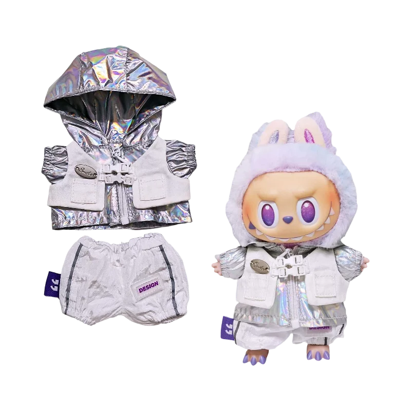 17cm Mini vêtements de poupée en peluche tenue accessoires pour corée Kpop Exo Labubu idole salopette pantalon ensemble Macaron poupée vêtements cadeau