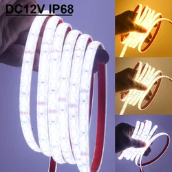 IP68 Waterproof LED Strip 12V 2835 120Leds/m Flexible Tape Outdoor Home Decor 0.5m-10m Ribbon Rope LED Lights 3000k 4000k 6000k