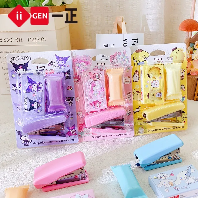 

24pcs Sanrio Mini Stapler Set Kuromi Combination Melody Pachacco Student Binding Tools Stapler Stationery School Office Supplies