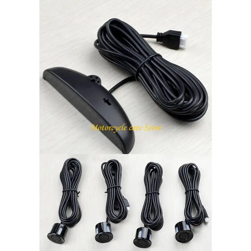 U75F 12V Car Parking Universal 4 Sensors Buzzer Reverse Backup Radars Sound Alert Probe