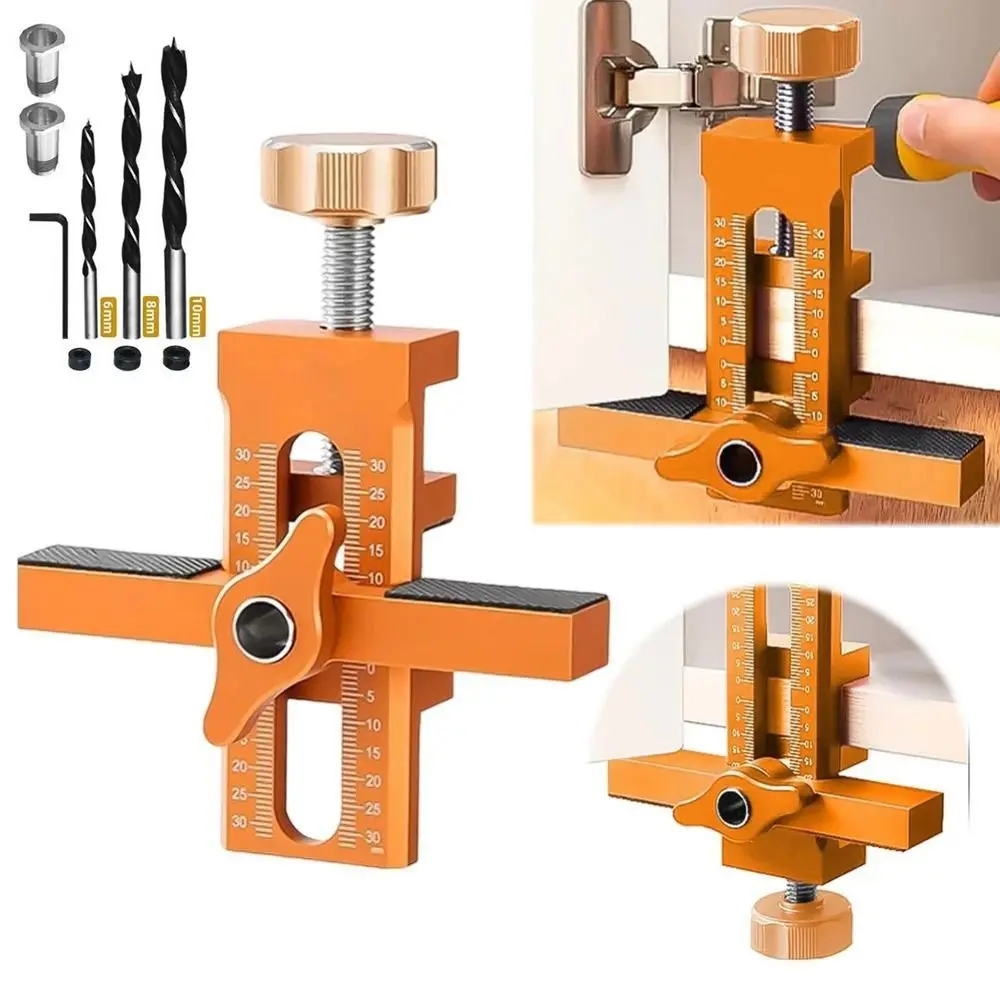 2 in 1 Cabinet Door Installation Positioner Quick Positioning 6/8/10mm Rebounder Punched Mounting Jig Auxiliary Tool