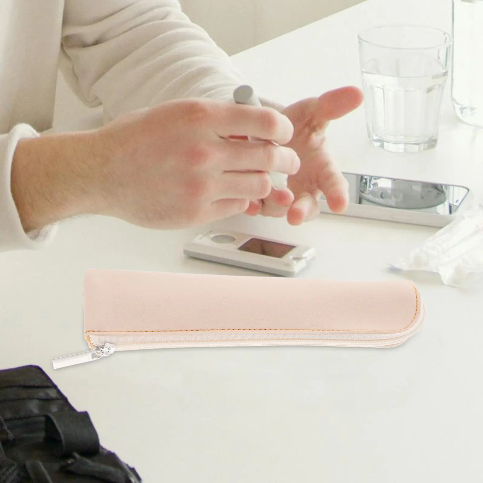 Portable Slim Insulin Pen Bag Small Pencil Case Zipper Holder Travel Pencil Pouch Cute Pen Case for Purse Stationery Pouch view 4