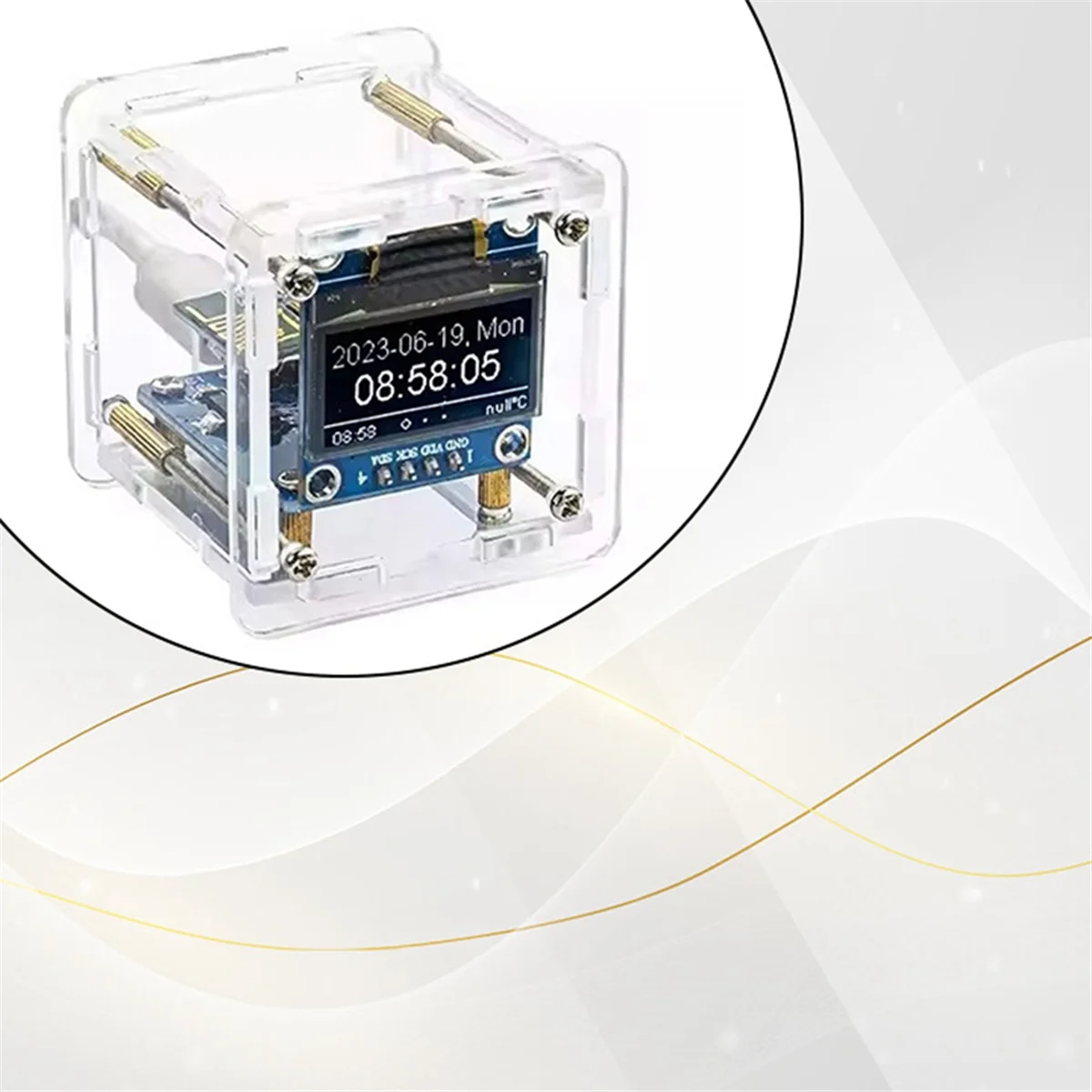 ABGIESP8266 DIY Electronic Kit Mini Weather Forecast Clock Kit WIFI Networked with OLED Display & Case DIY Welding