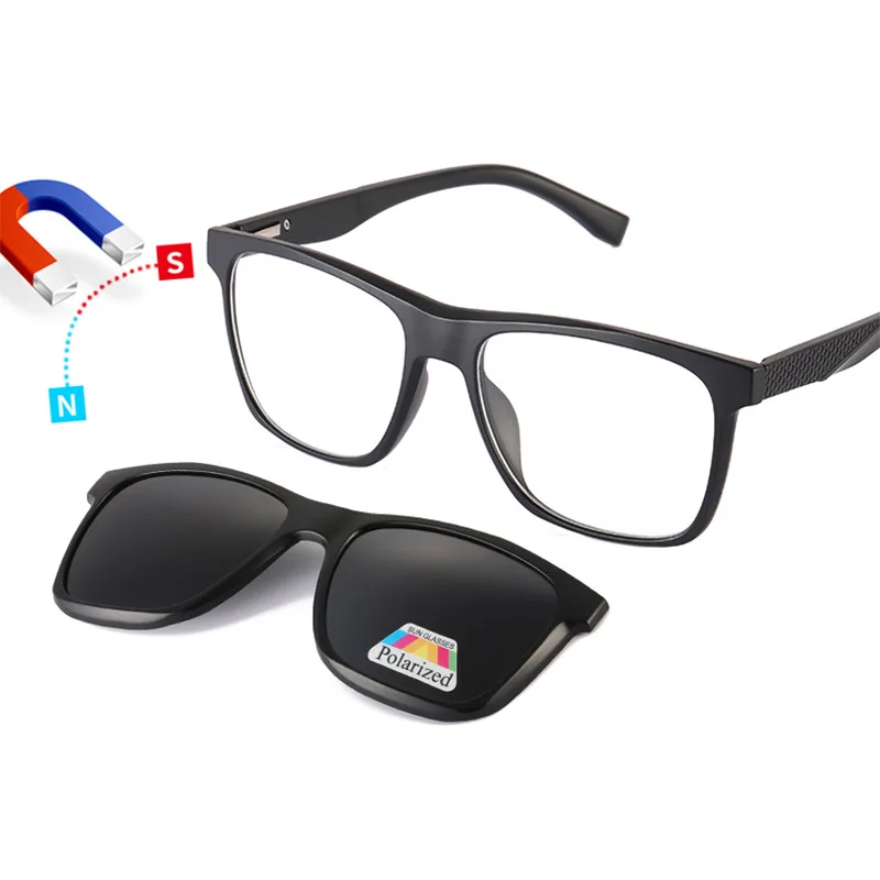 Braz 6 In1 الاستقطاب قصر النظر النظارات الشمسية مربع مشبك مغناطيسي الاستقطاب الرجال النظارات مخصص نظارات نسائية الإطار-0.5 إلى -10 #5