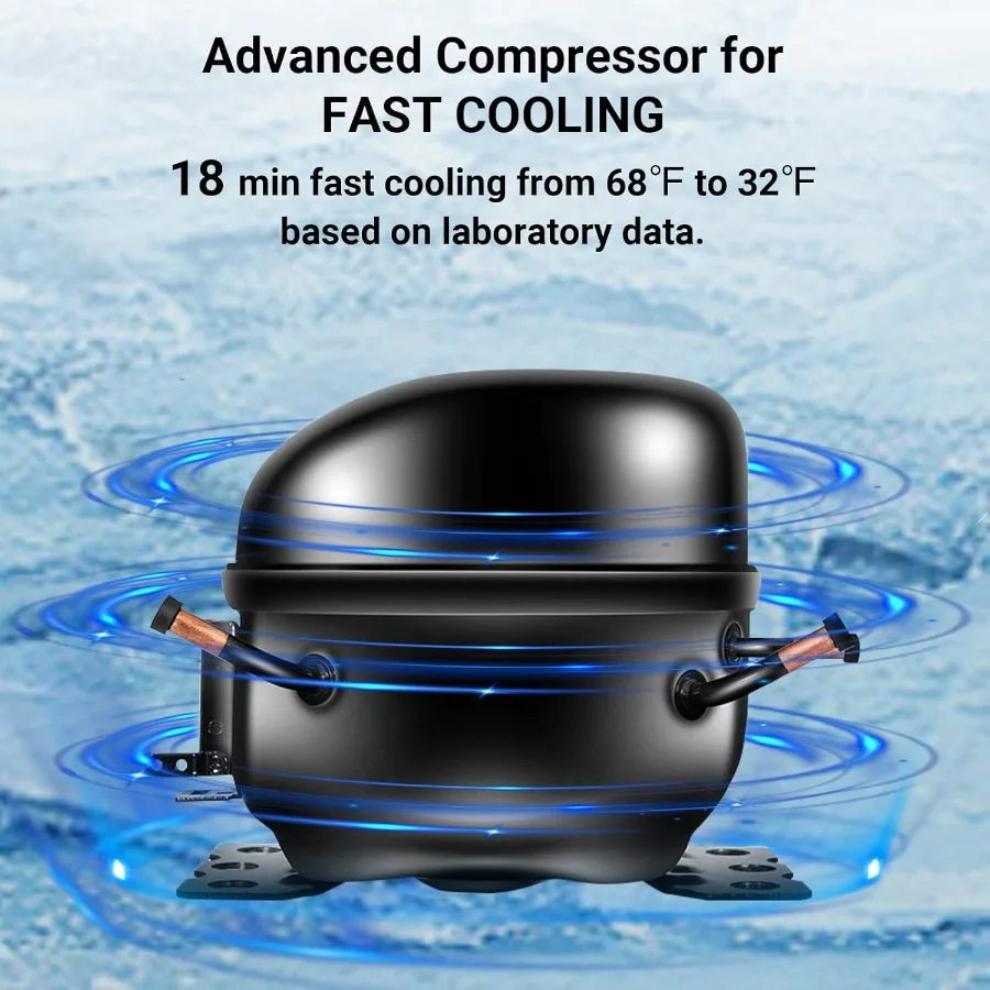 مبرد كهربائي ثلاجة محمولة 12 فولت/24 فولت تيار مستمر لشاحنة السيارات والمركبات 21 كوارت 20 لتر وحدة تبريد ضاغط مع درجة الحرارة