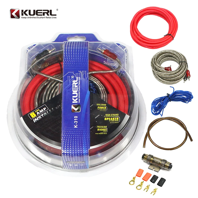 Hot SELLING 8GA Car Audio Wire Wiring Amplifier Subwoofer Installation Kit Car Stereo Amplifier Kit Car Audio Accessories