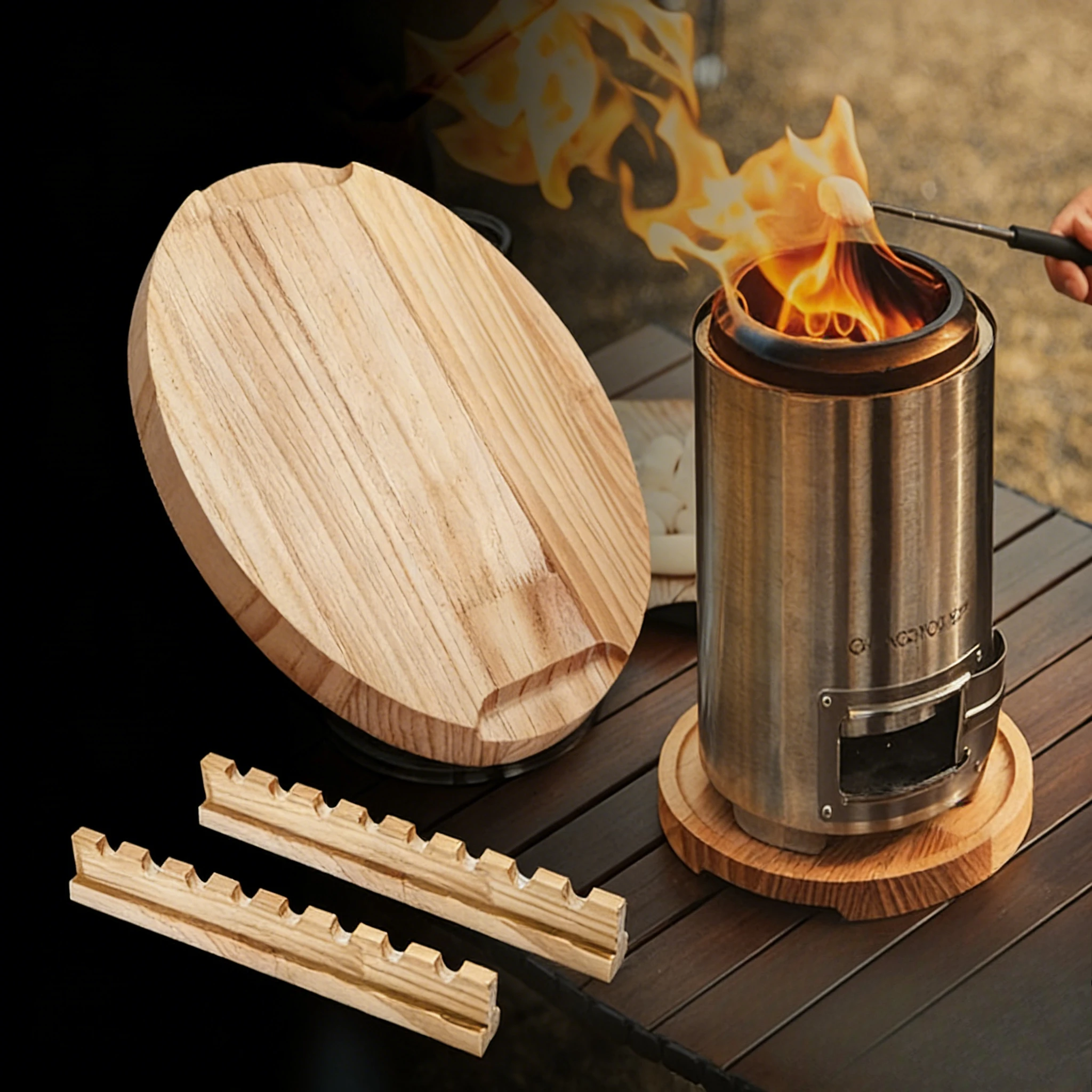 

Коврик для настольного очага CHANGE MOORE для Solo Stove Mesa, Small Stove Mesa XL, термостойкий коврик из соснового дерева в комплекте