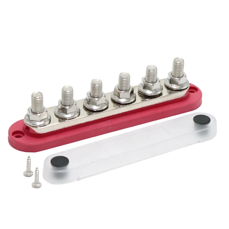 Heavy Duty  300A 304 Stainless Steel Bus Bar M10 stud Terminal Distribution Block With Cover