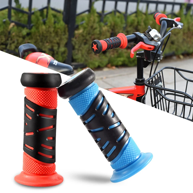 2pcs Bike Handle Grips Durable Anti Skid Grips Handle Bar Grip For Child Boys And Girls Children Bikes Biking Skateboard Scooter