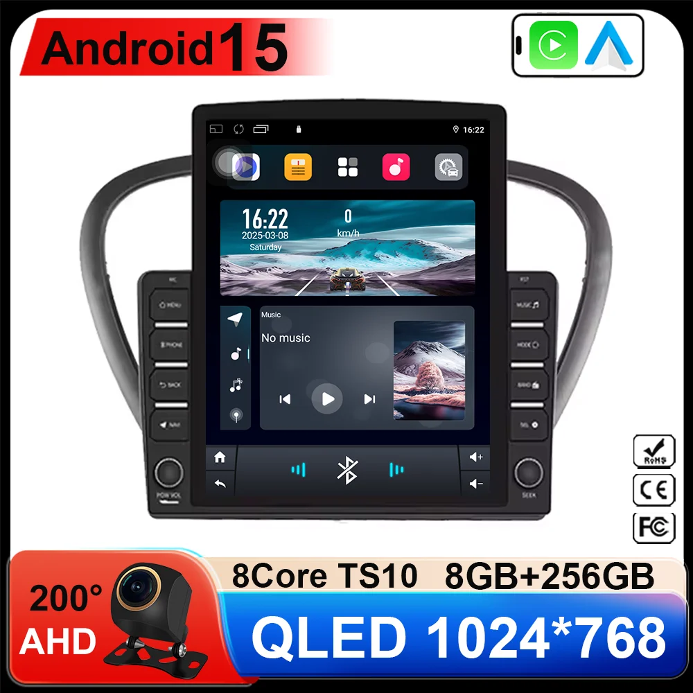 

9,7 Android 15 автомобильный радиоприемник мультимедийный плеер для Peugeot 607 2004-2010 авто Carplay автомобильная стерео DSP Wi-Fi + 4G Ai голос 2 Din