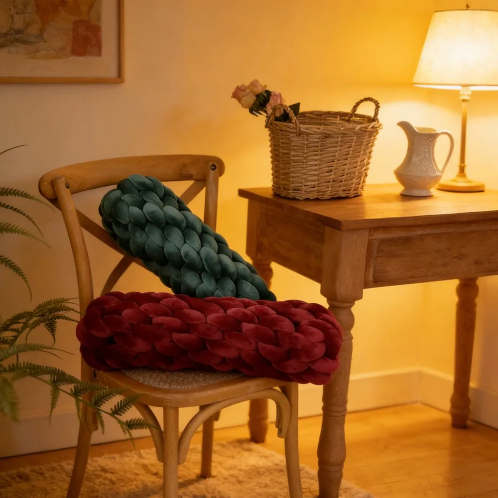 

Twist Knotted Throw Pillow Casual Style Plush Cushion Decorative Pillow Household Living Room Bed Sofa Use