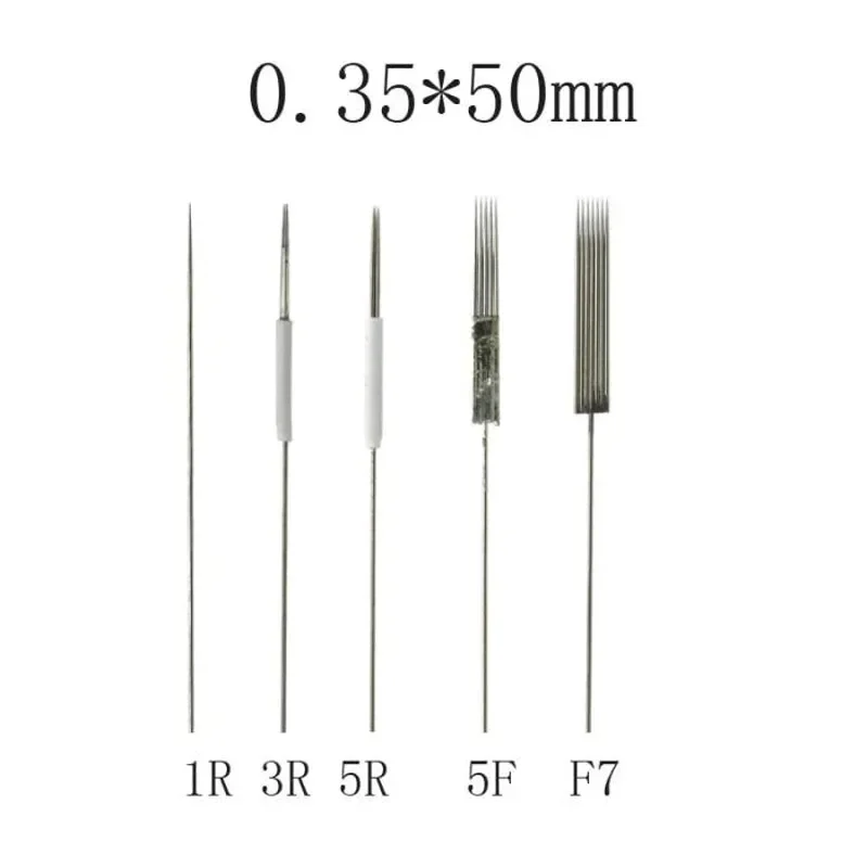 Microblading Tattoo 1R/3R/5R/5F/7F (Needles +Tips Each 50pcs ) Permanent Makeup Machine Needles Caps For Eyebrow Lips