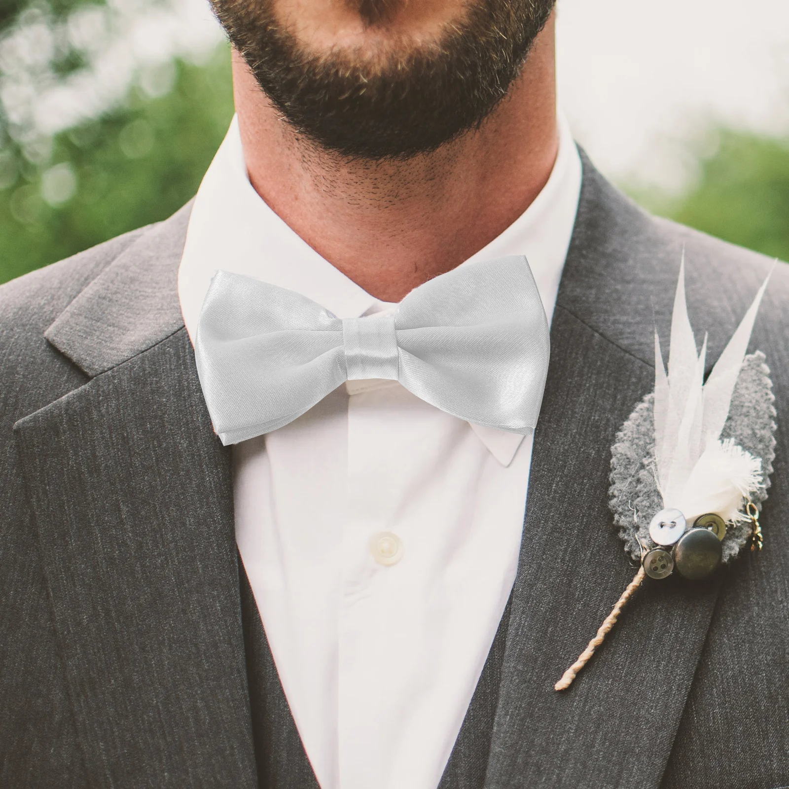 

Baby Bow Tie Pocket Towel but Belt Wedding Handkerchief Dress White Ties for Man