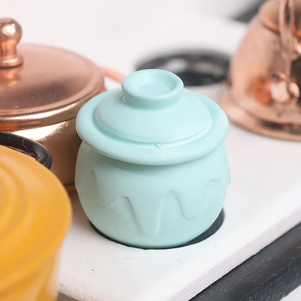 

5 Pcs Food and Jars Mini Vinyl Pickle Container House Simulation Model Toys