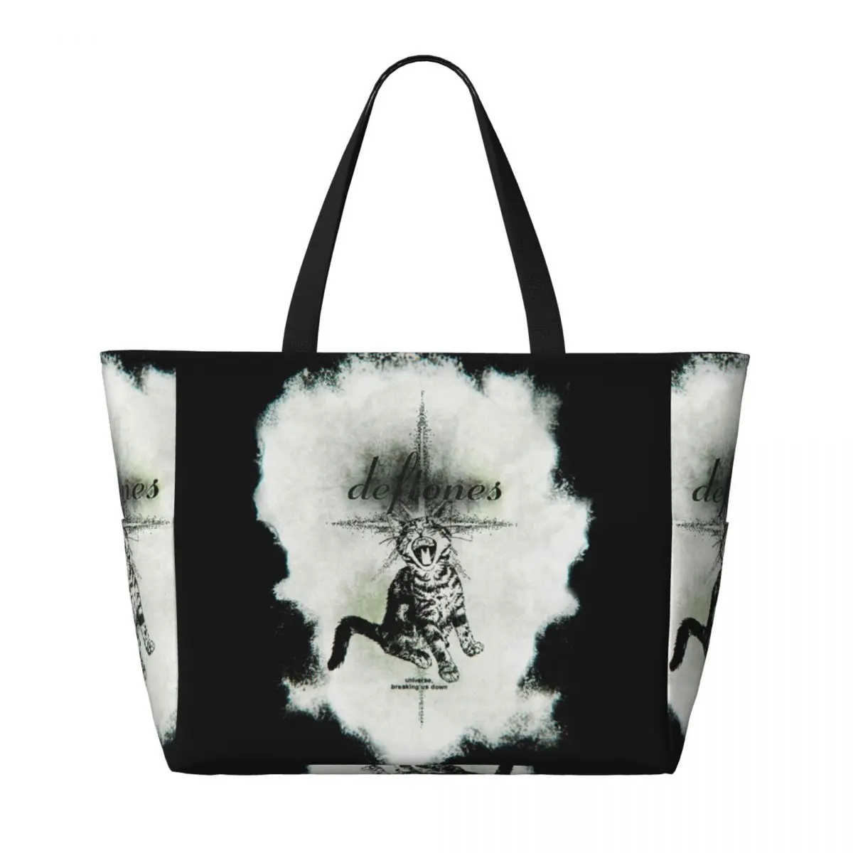 Deftones Metal Band White Pony Album Tas Tote Pantai Tas Tote Besar Olahraga Gym Yoga Tas Travel Wanita Tas Kebugaran