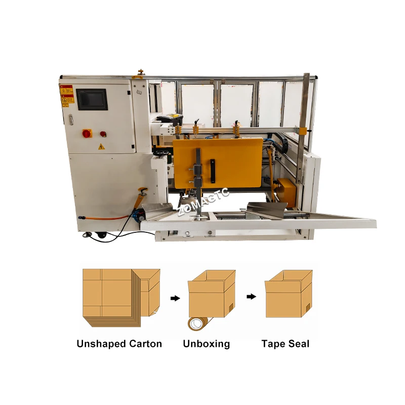 Automatic Integrated Into Packaging Lines Bottom Sealer, And Packer For Box Carton Erecting Carton And Case Erector Machine