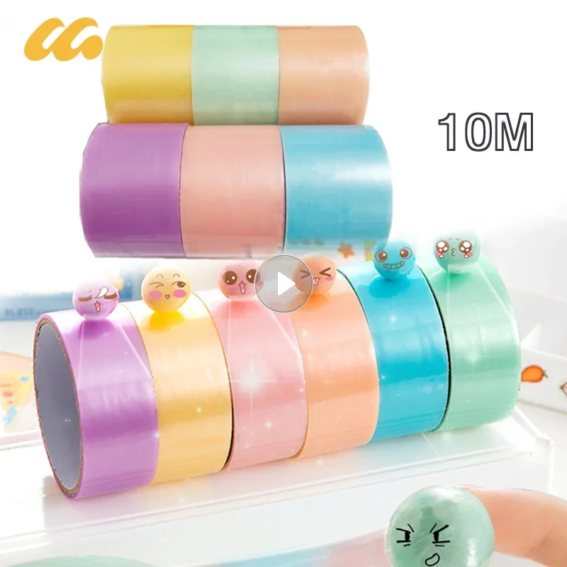 10M/Rolls Adhesive Tapes Sticky Ball Tape Colorful Stress Relaxing Sticky Ball Tape Toy Party For Relaxing Toy Rolling Craft